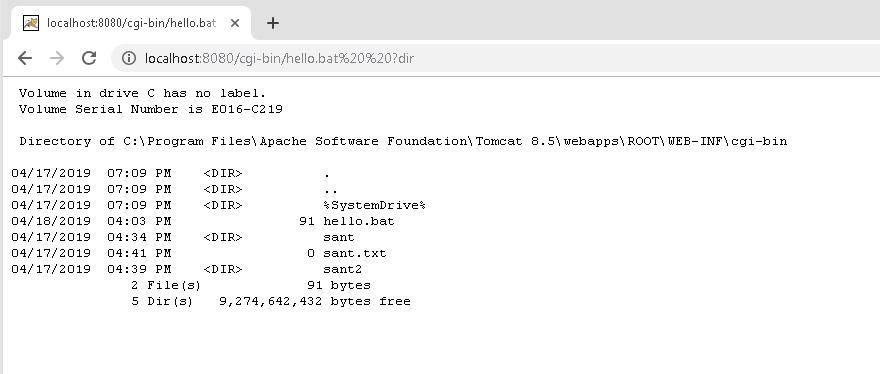  Figure 4. Performing command execution in Apache Tomcatâ 